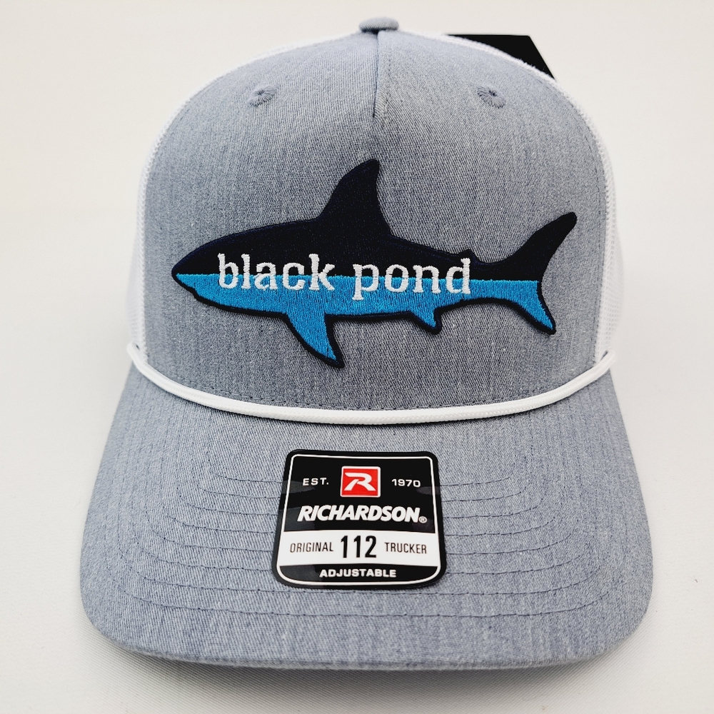 Black Pond Shark Fishing Richardson 112 Trucker Mesh Snapback Hat Cap